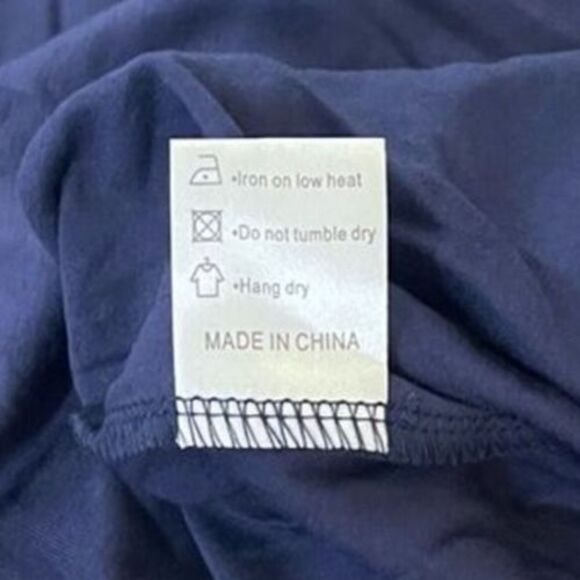 VIISHOW Women's SMALL Long Sleeve Leopard Print Navy Blue Asymmetrical Top NEW! - Picture 7 of 8